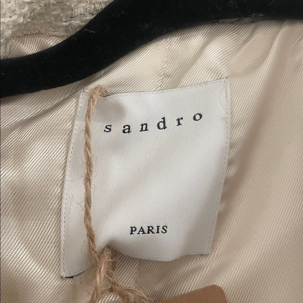 Sandro Cream Textured Tweed Jacket - Picture 7 of 8